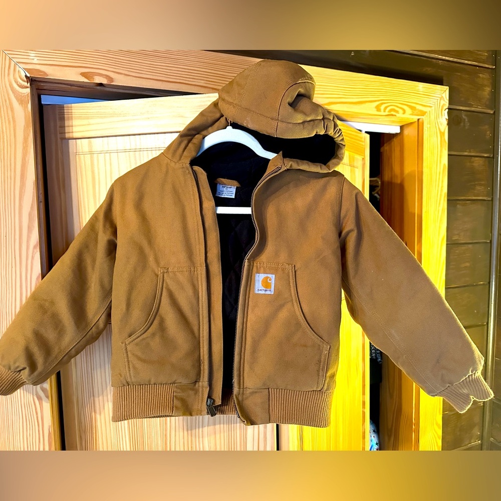 Boys Carhartt flannel quilt lined coat